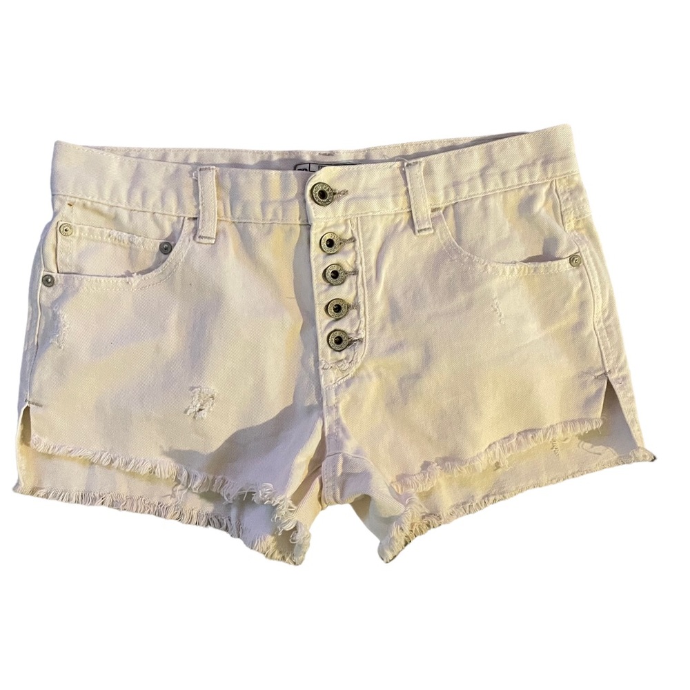 Free People White Runaway Slouch Cutoffs